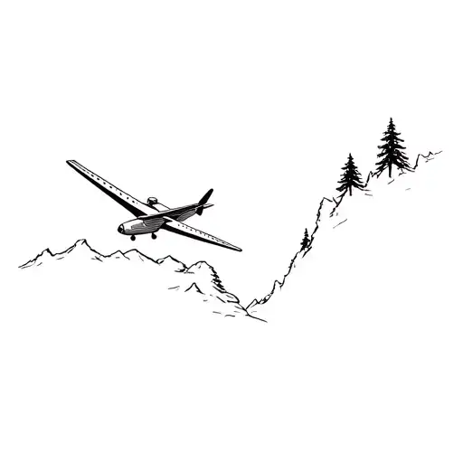Airplane Flying Through A Forest