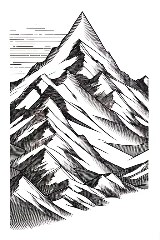 Abstract Geometric Mountain Range