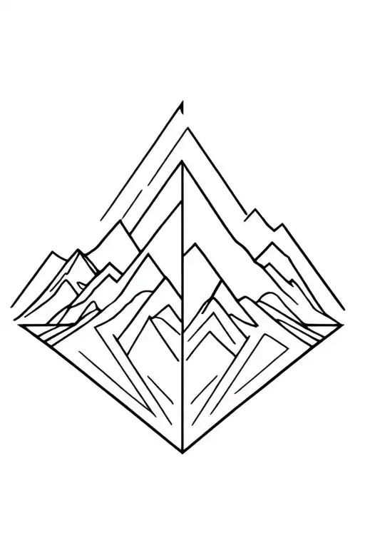 Abstract Geometric Mountain Range