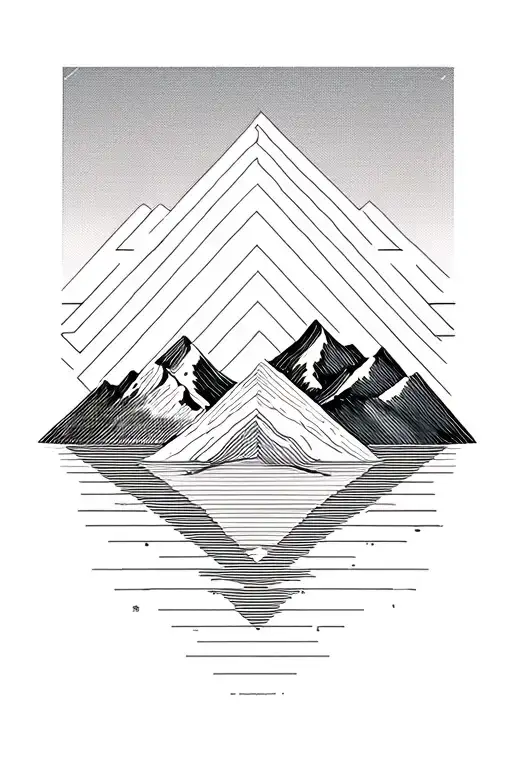 Abstract Geometric Mountain Range
