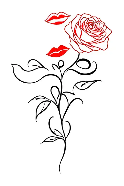 Shanti Symbol Integrated In Rose And A Kiss
