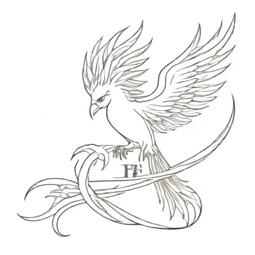 Embrace The Concept Of 'Amor Fati' Through A Minimalist Design Of A Phoenix Rising From The Ashes