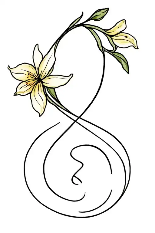 Shanti Symbol Integrated With Unconditional Love Symbol And Freesia Flower