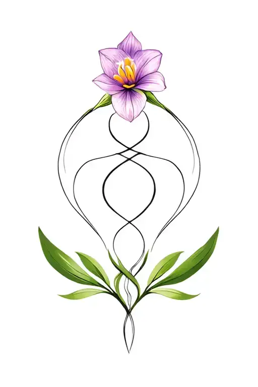 Shanti Symbol Integrated With Unconditional Love Symbol And Freesia Flower