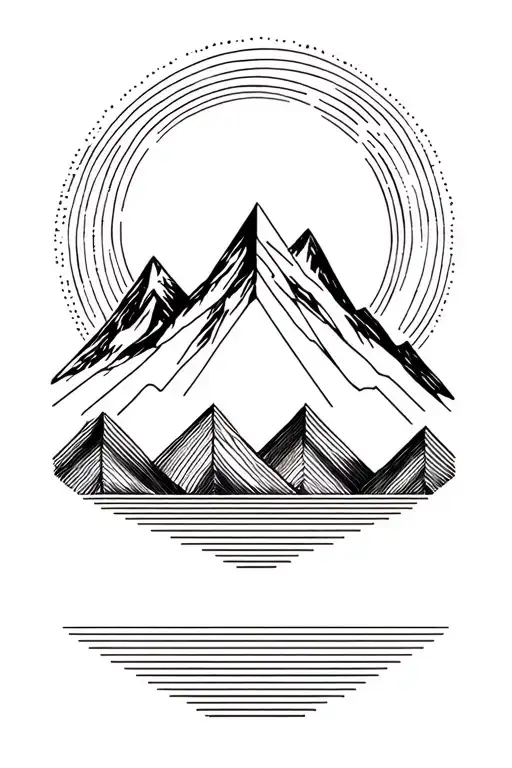 Abstract Geometric Mountain Range