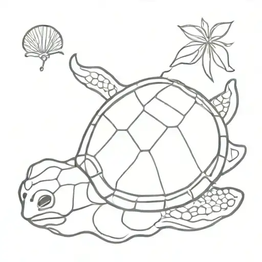 Turtle With Sand Dollar Shell