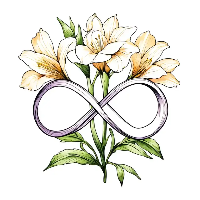 Infinity Sign Integrated In Freesia Flower