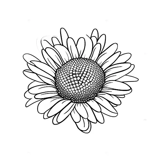 A Curativo Symbol Intertwined With A Daisy In A Minimalist Style