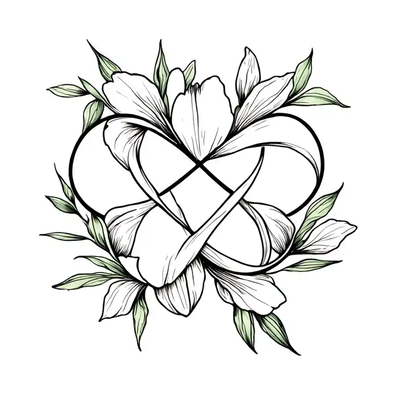 Infinity Sign Integrated In Freesia Flower