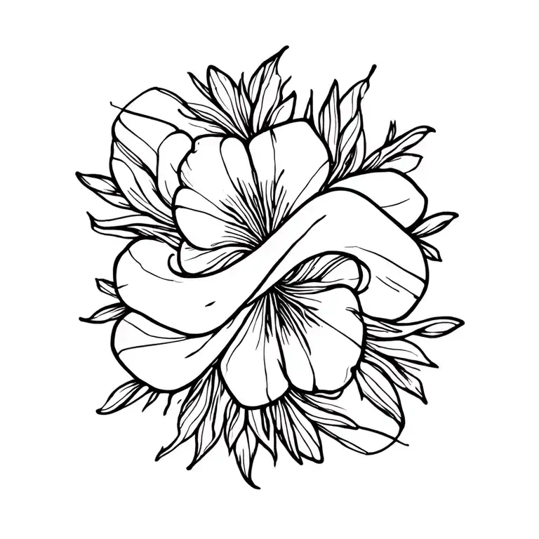 Infinity Sign Integrated In Freesia Flower