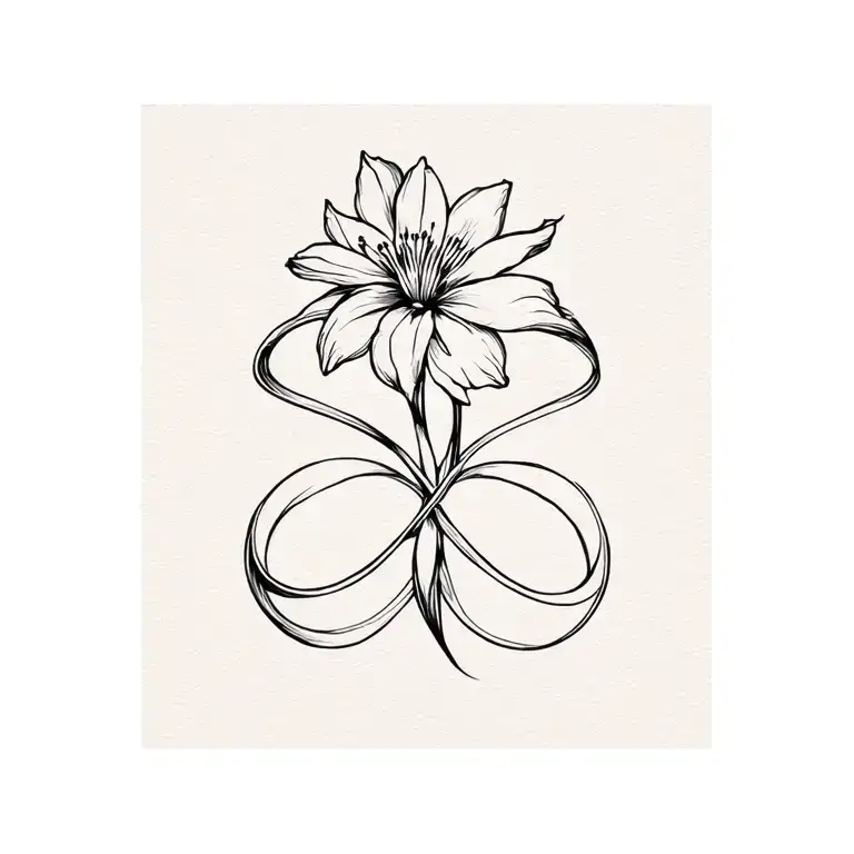 Infinity Sign Integrated In Freesia Flower