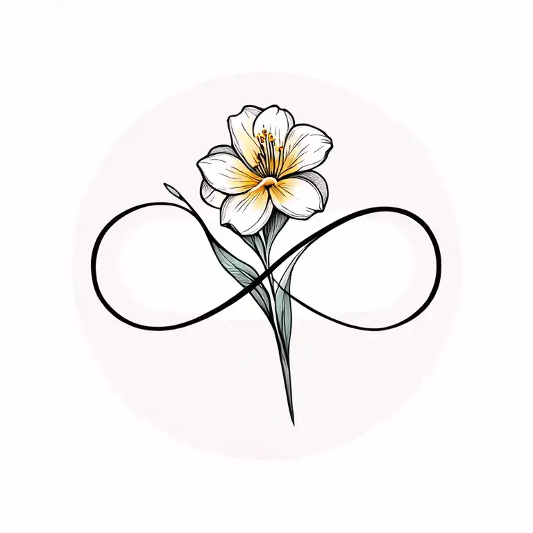Infinity Sign Integrated In Freesia Flower