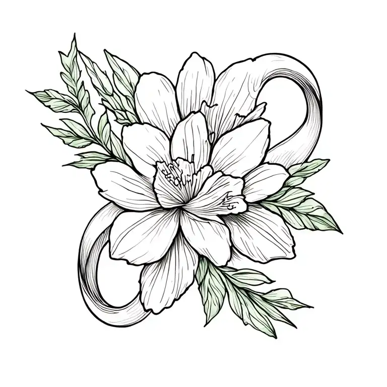 Infinity Sign Integrated In Freesia Flower