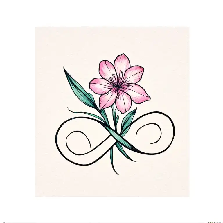 Infinity Sign Integrated In Freesia Flower