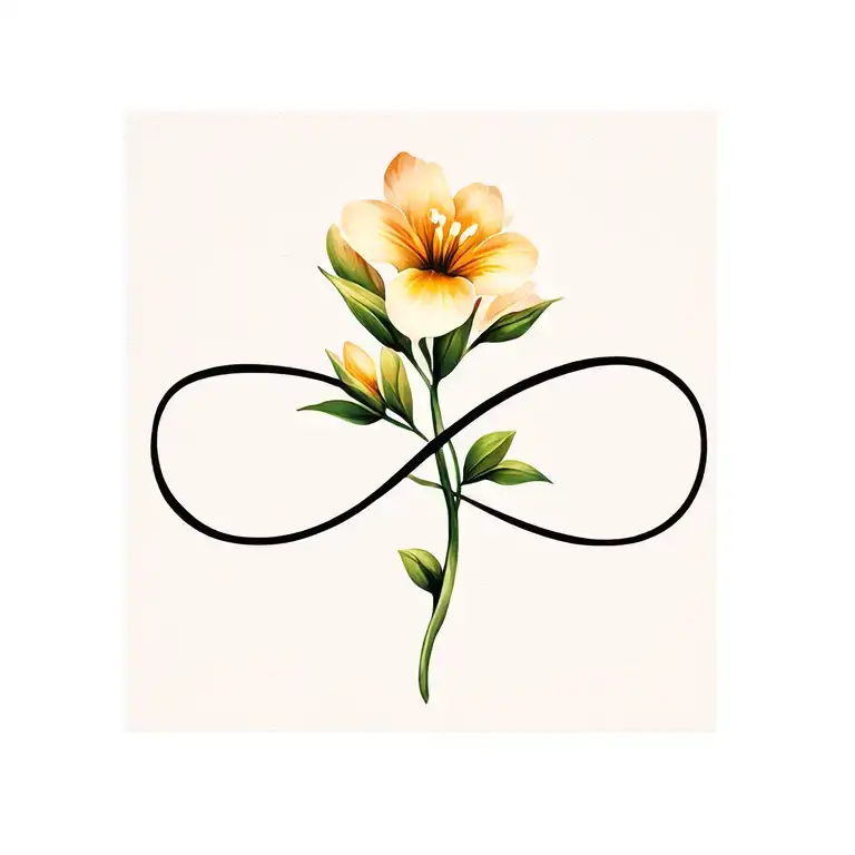 Infinity Sign Integrated In Freesia Flower