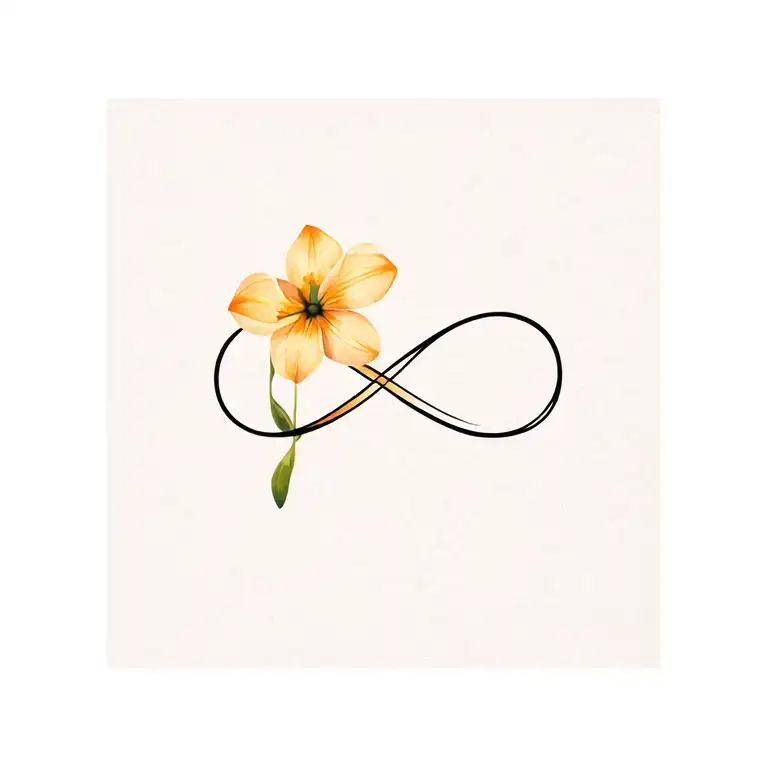 Infinity Sign Integrated In Freesia Flower