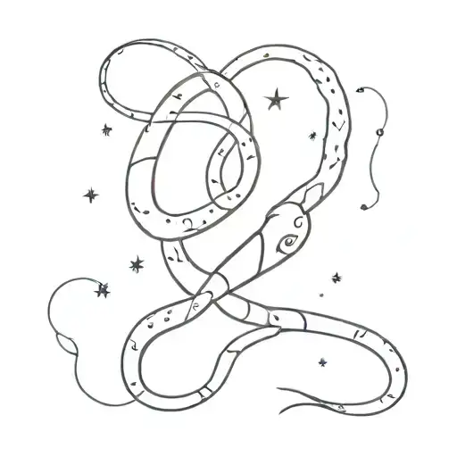 Snake And Constellation Intertwined