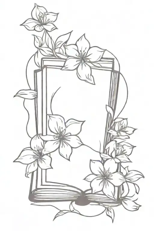 Book And Flowers Intertwined