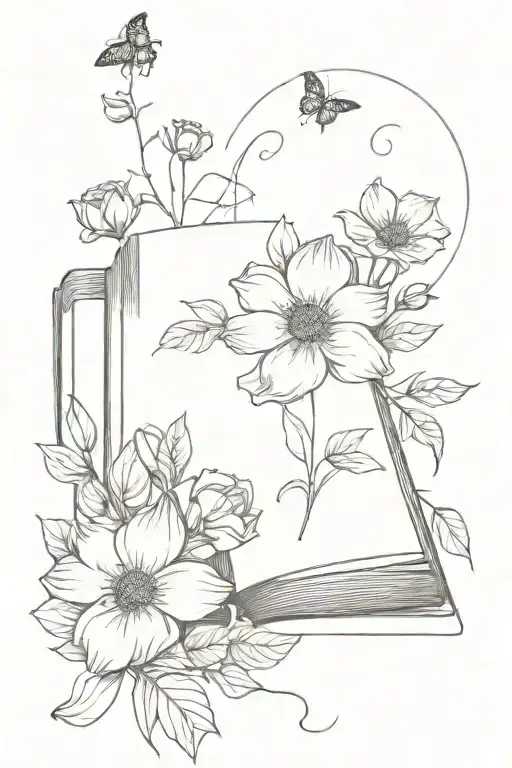 Book And Flowers Going