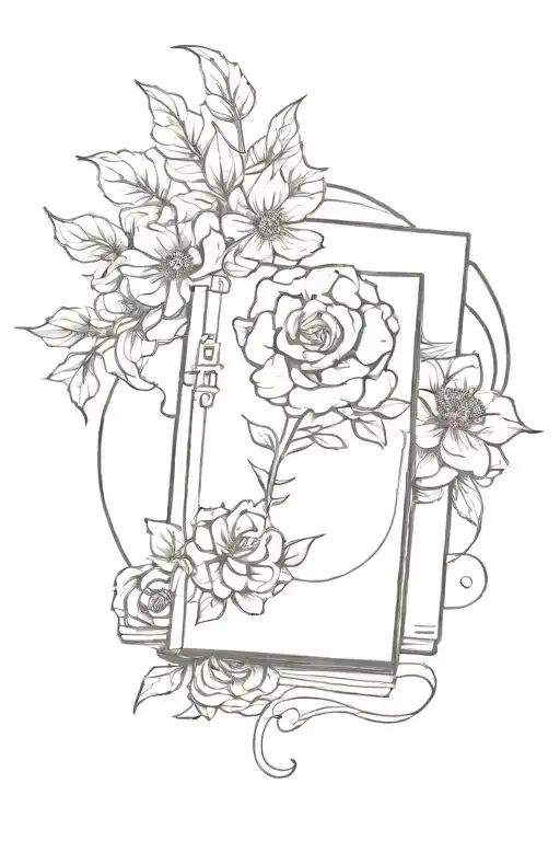 Book Surrounded By Bold Floral