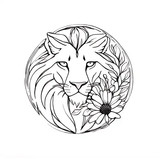 Leo Zodiac Symbol With August Birth Flower