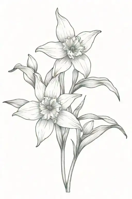 Daffodil And Olive Branch Vine