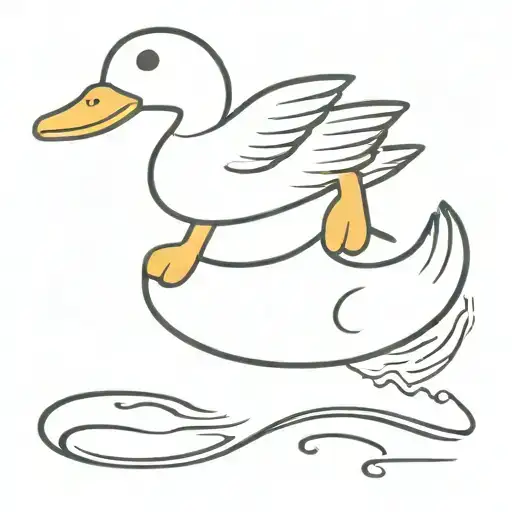 Paramedic Duck Swimming Gracefully Paddling Like Crazy