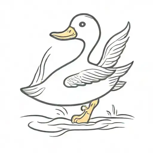 Paramedic Duck Swimming Gracefully Paddling Like Crazy