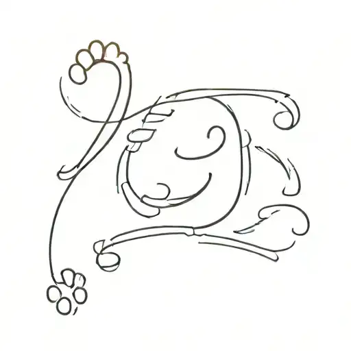 Dog Pawprint With Letter 'J'