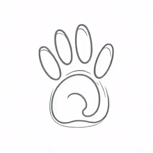 Simple Dog Pawprint With Letter 'J'