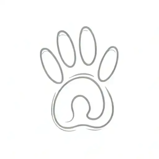 Simple Dog Pawprint With Letter 'J' Inside