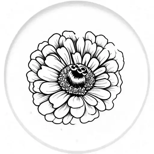 Zinnia Flower Honey Comb And Honey Bee