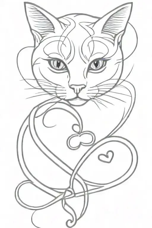 Cat Infinity Love Heart