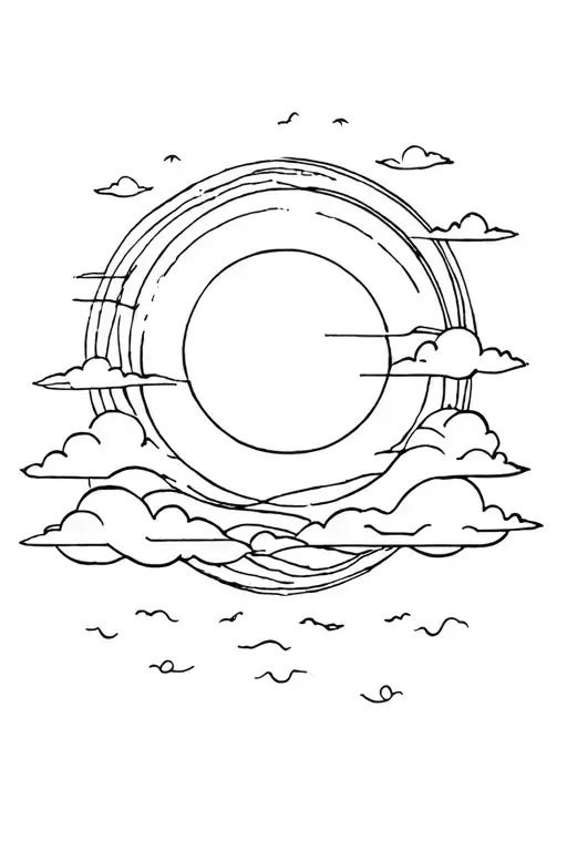 Ethereal Sun With Clouds Floating Around