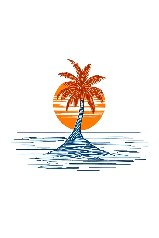 Palm Tree Sunset Background