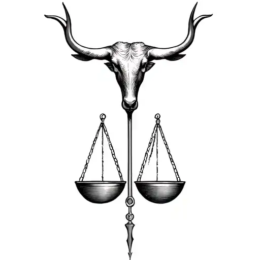 Libra Scale Holding Picses And Taurus Zodiac Symbol