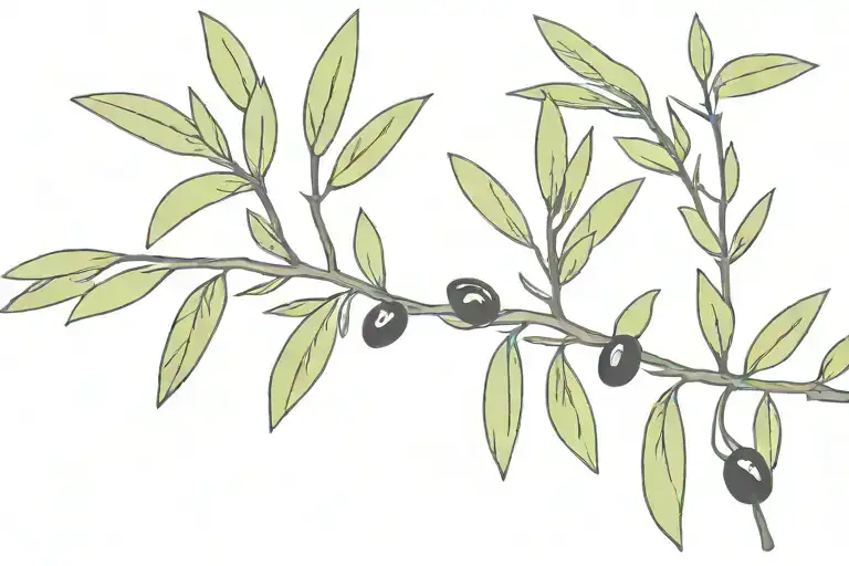 Olive Branch Around The Forearm With A Few Black Olives