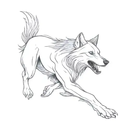 Wolf Beating An Eagle