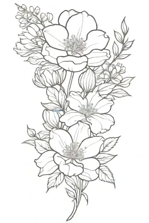 Birth Flower Bouquet June July August Birth Flowers