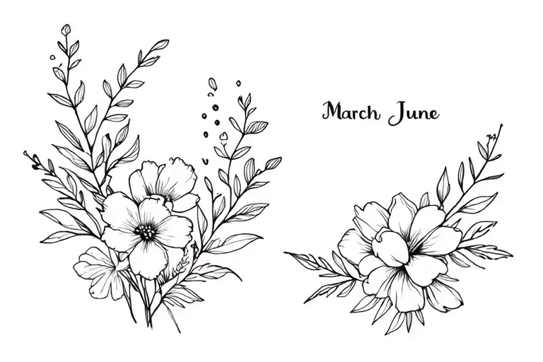 Birth Flower Bouquet March And June