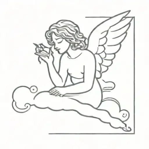 Angel With Wings On A Cloud Mini