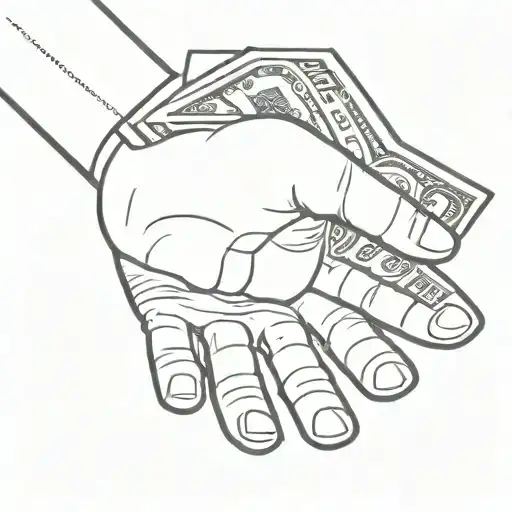 Hand Wearing A Gloves Reaching Out For Money
