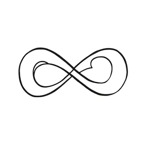 Infinity Symbol With 3 Hearts In The Lines Connecting Various