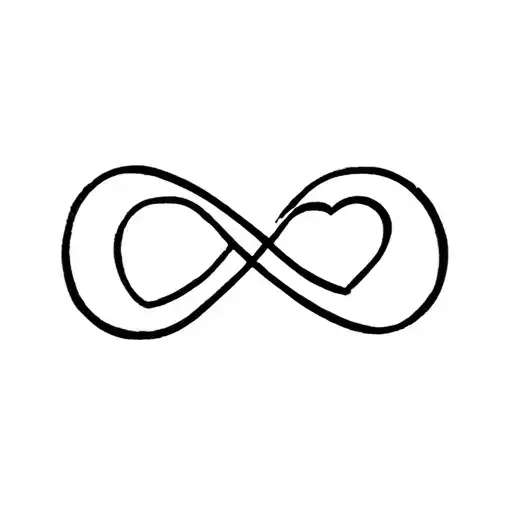 Infinity Symbol With 3 Hearts In The Lines Connecting Various