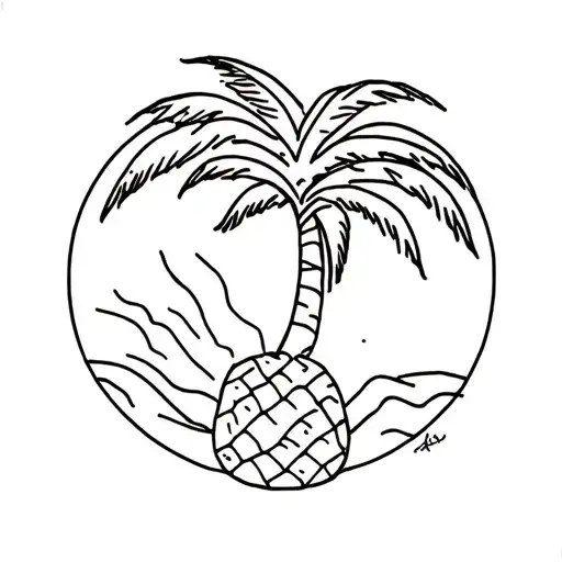 Palm Tree Pineapple Circle