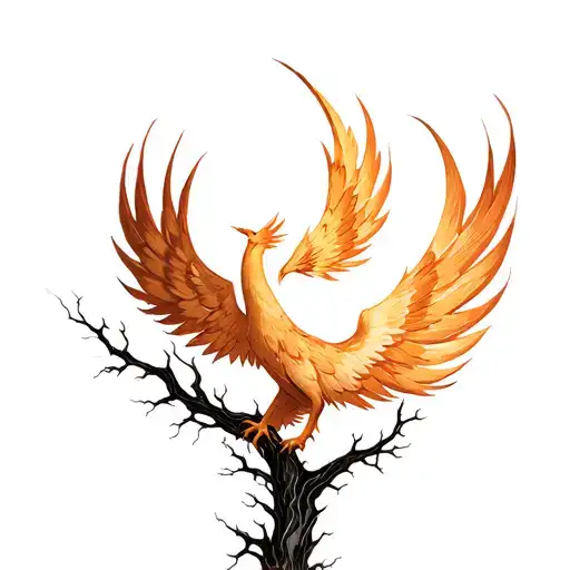 Phoenix Rising From Tree Ashes