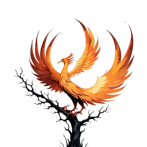 Phoenix Rising From Tree Ashes