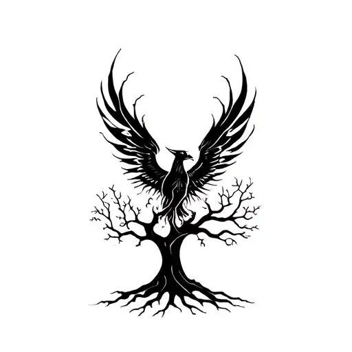 Phoenix Rising From Tree