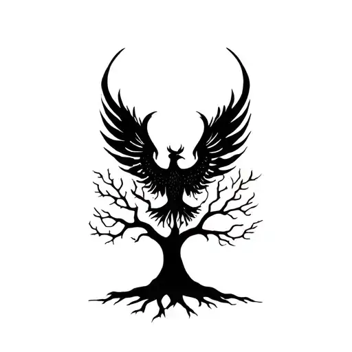 Phoenix Rising From Tree