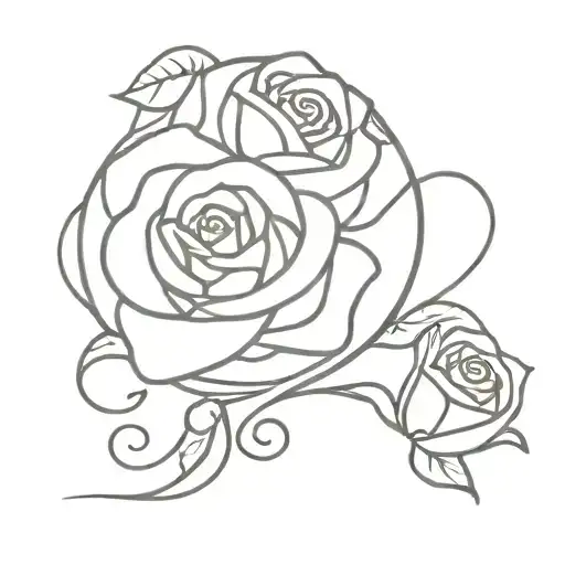 An Elegant Single Mom Symbol Intertwined With Delicate Roses